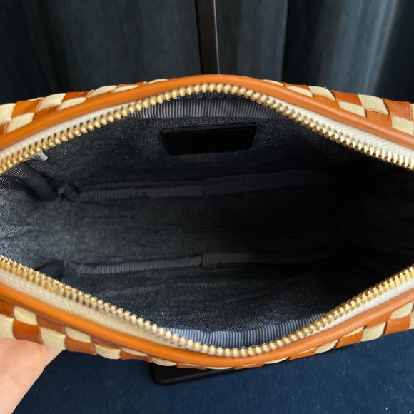 Clare V Midi Sac Natural and Cream Woven Checker New with Tag - Picture 7 of 8